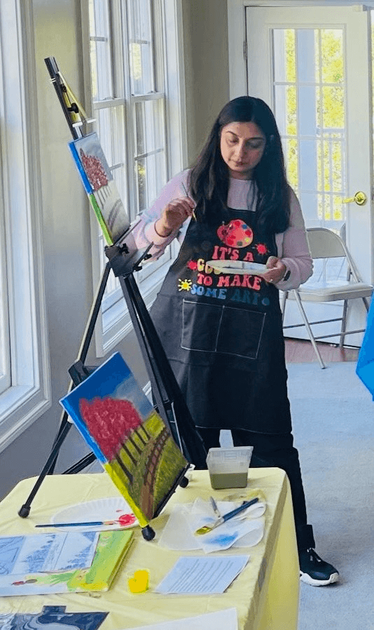 Kids creating art together