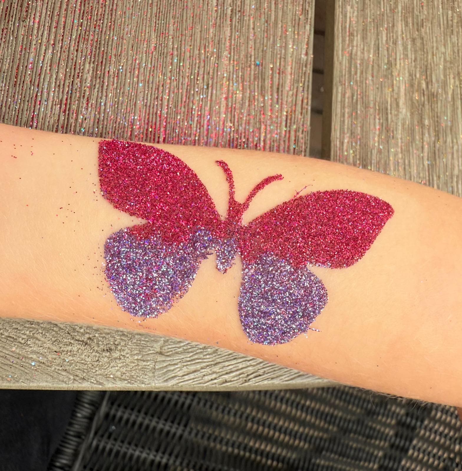 Shimmery glitter tattoo